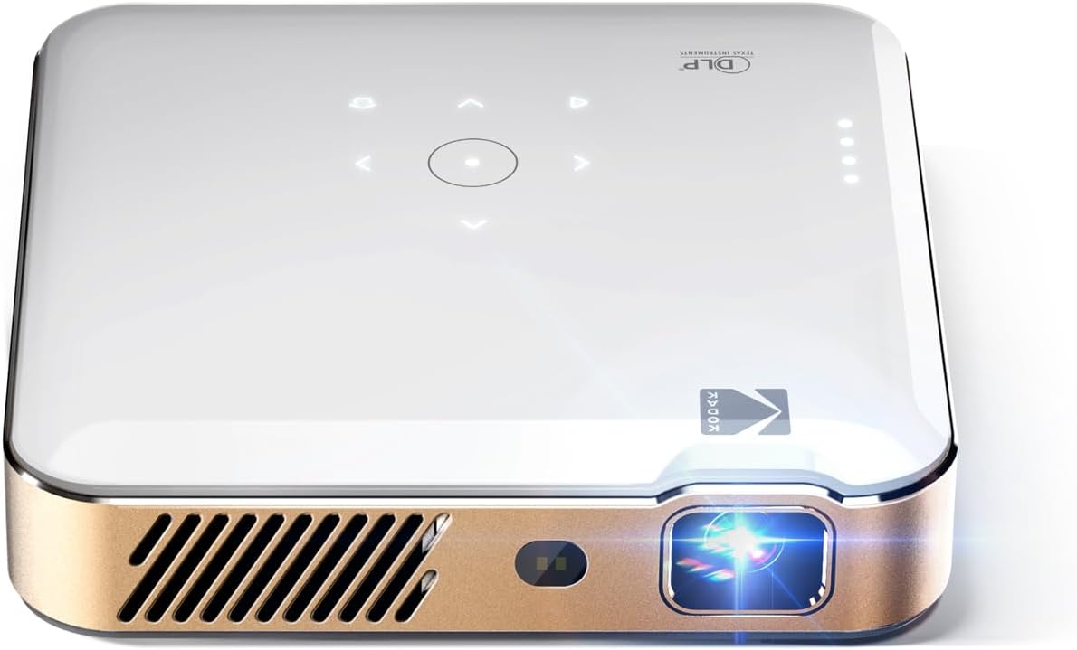 KODAK Luma 500 Mini Projector - 150 ANSI Lumens - Outdoor Movie & TV Projector for Backyard & Camping - Compatible with Google TV & Chromecast Display, Netflix-Certified - 2-Hour Eco-Mode Battery