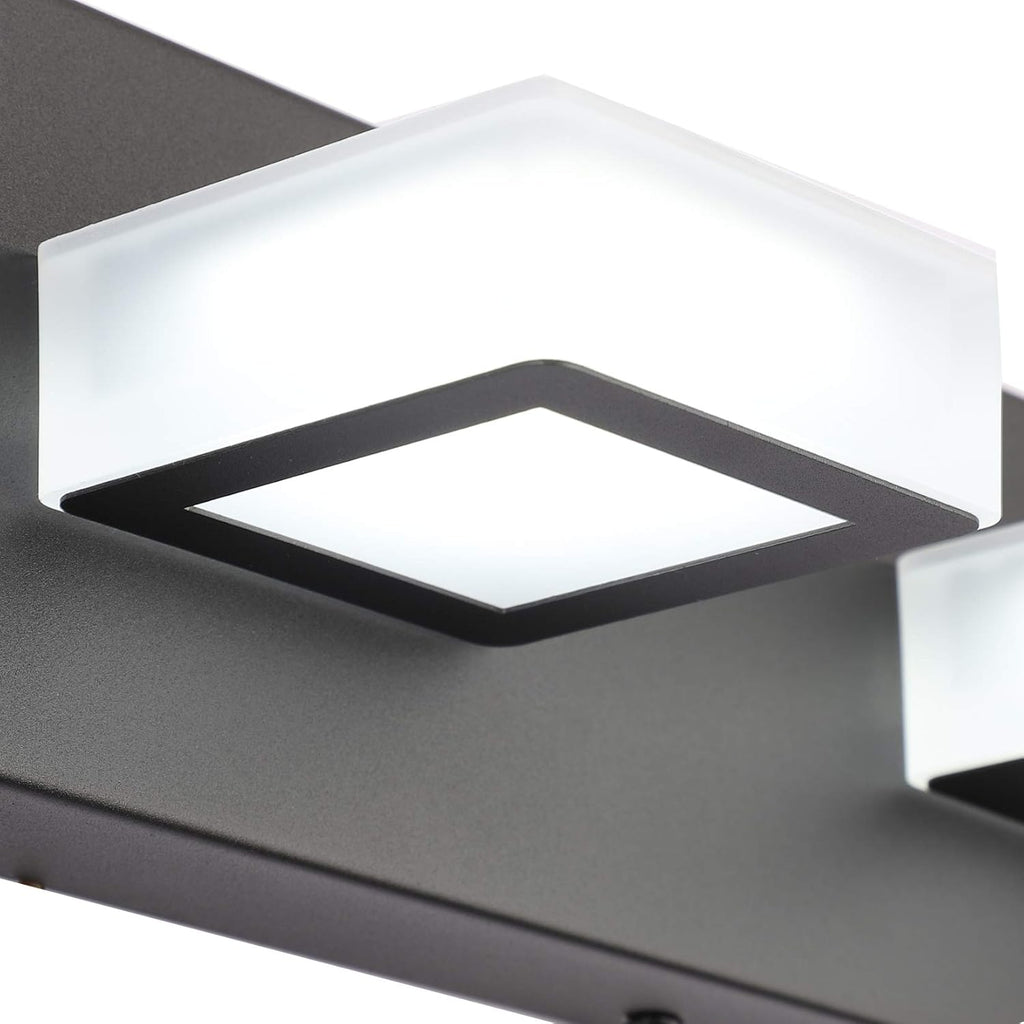 Ralbay Modern Black Vanity Lights Fixtures 6 Lights Acrylic Modern LED Matte Black Vanity Lights for Bathroom