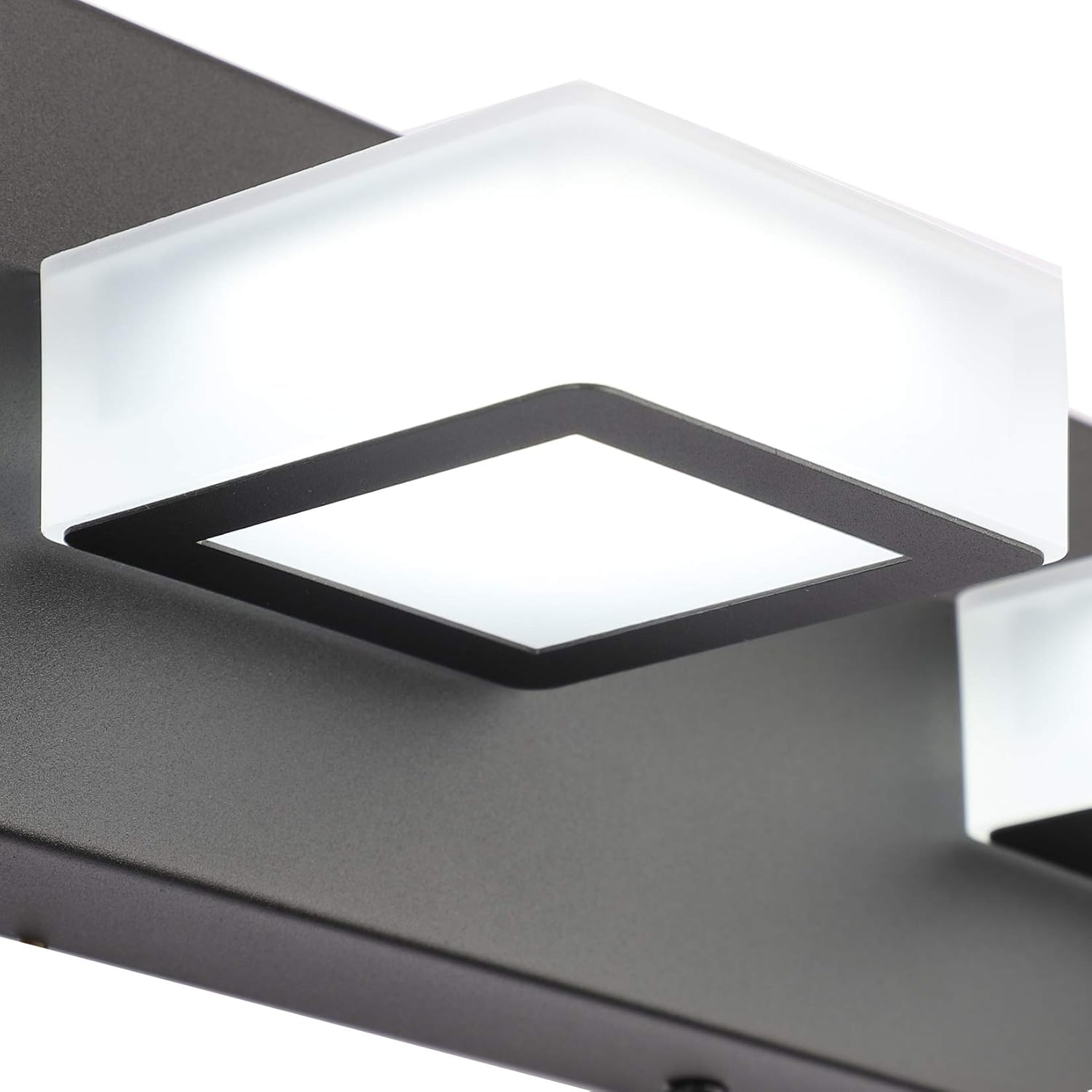 Ralbay Modern Black Vanity Lights Fixtures 6 Lights Acrylic Modern LED Matte Black Vanity Lights for Bathroom