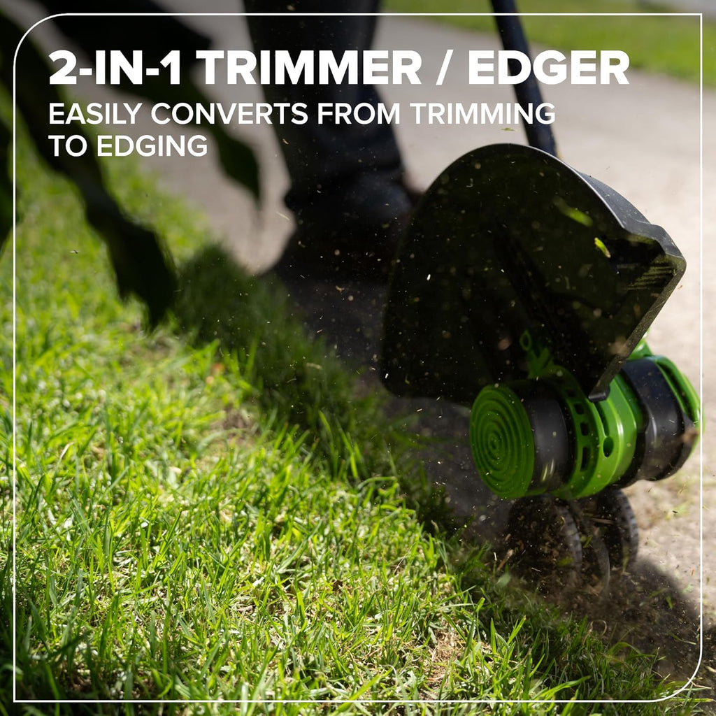 Greenworks 24V 13" Brushless String Trimmer, 2-in-1 Trimmer/Edger with Auto-Feed, 4.0Ah Battery, 65W Type-C Charger, 10 Blades, 3-Year Warranty, Powers 200+ Tools