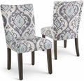 HomePop Parsons Classic Upholstered Accent Dining Chair, Set of 2, Suri Blue