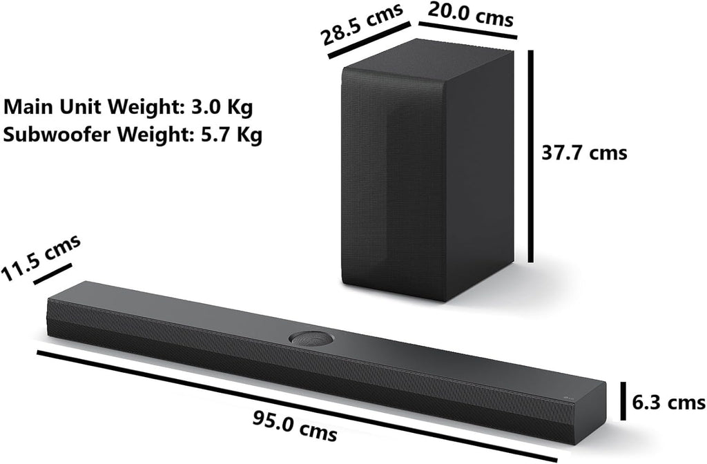 LG S70TY 3.1.1-Channel QNED TV Matching Soundbar, Dolby Atmos, Wow Orchestra, Rear Speaker Ready, Wireless Subwoofer