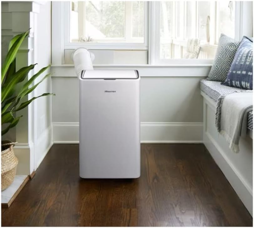 Hisense 12000-BTU DOE 115-Volt White Vented Wi-Fi enabled 550 sq ft. Portable Air Conditioner, Remote control, ConnectLife app - AP1222CW1W (Renewed)
