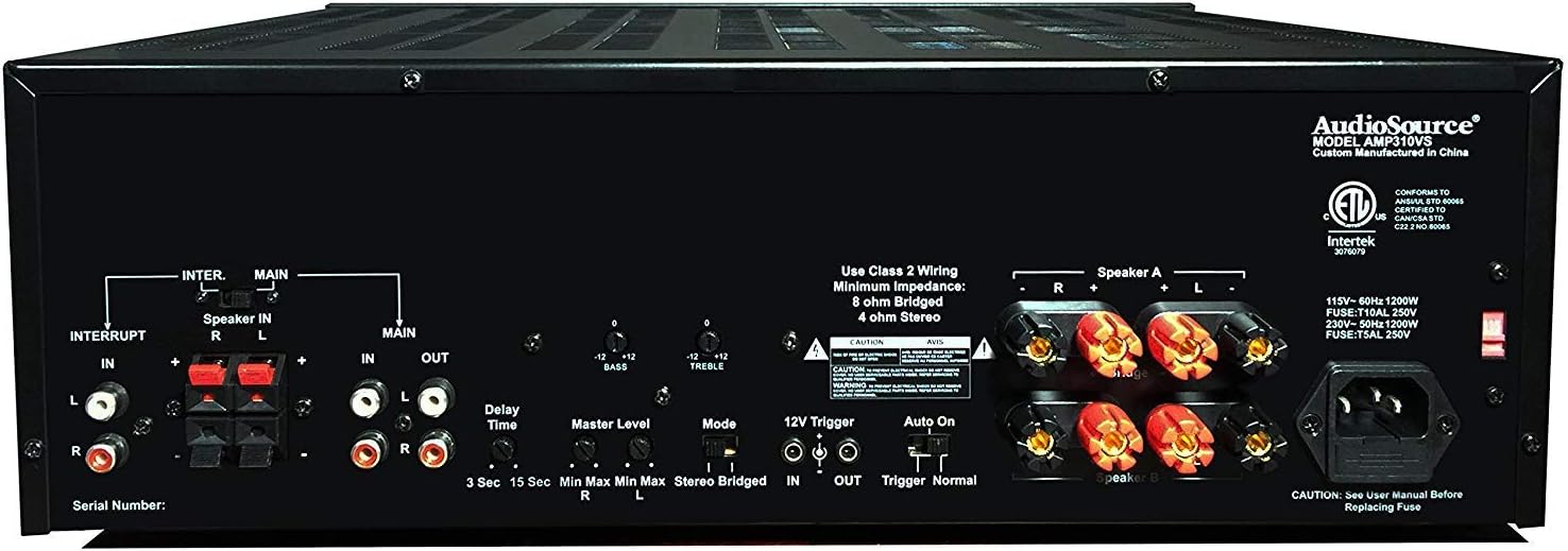 AudioSource Analog Amplifier, Stereo More Power A Amplifier AMP310VS for Home Sound Systems