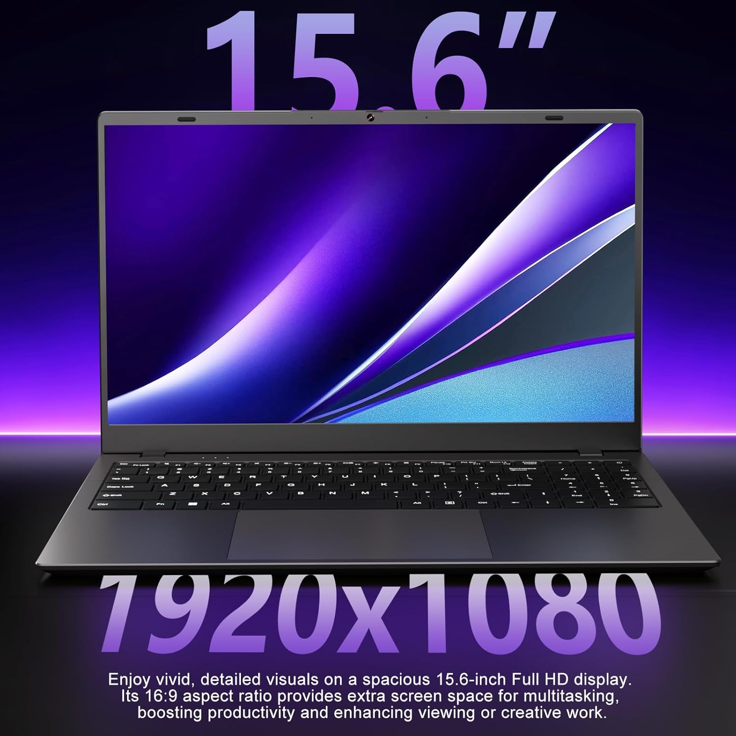 Laptop Computer 15.6 Inch, 8GB RAM 256GB SSD, Pentium 6500Y Processor Up to 3.4GHz, FHD IPS Display, WiFi 5, Type-C, Laptop for Students, Business & Home Office