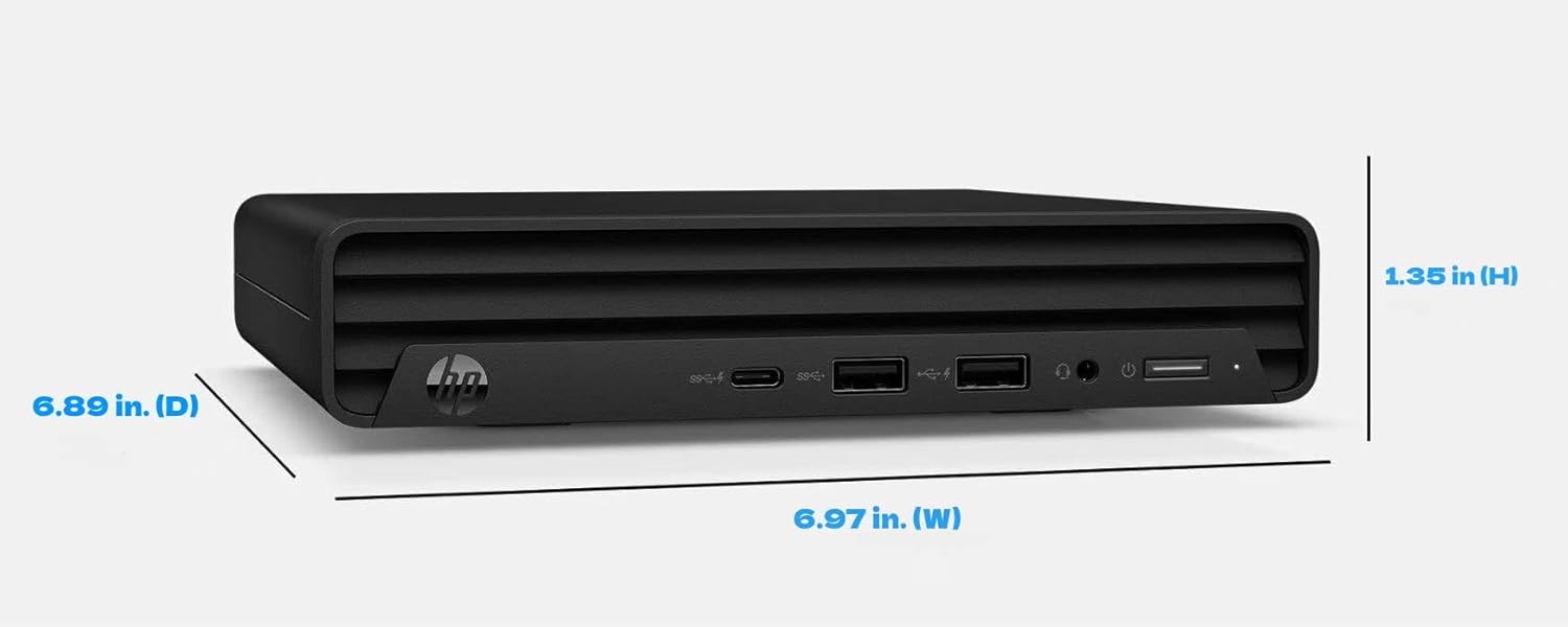 HP 260 G9 Mini Pro Desktop Computer, Intel i3-1315U, 16GB RAM, 512GB NVMe SSD, 2- Monitor Support 4K, HDMI, VGA, USB Type-C, WiFi 6, Bluetooth 5.3, Windows 11 Pro, Black