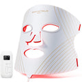 wavytalk Red Light Therapy Mask for Face, Glow Time LED Face Mask Light Therapy for Anti-Fine Line, Acne Treatment and Skin Rejuvenation with Red, Near-Infrared Light, Blue & Amber Light Therapy White