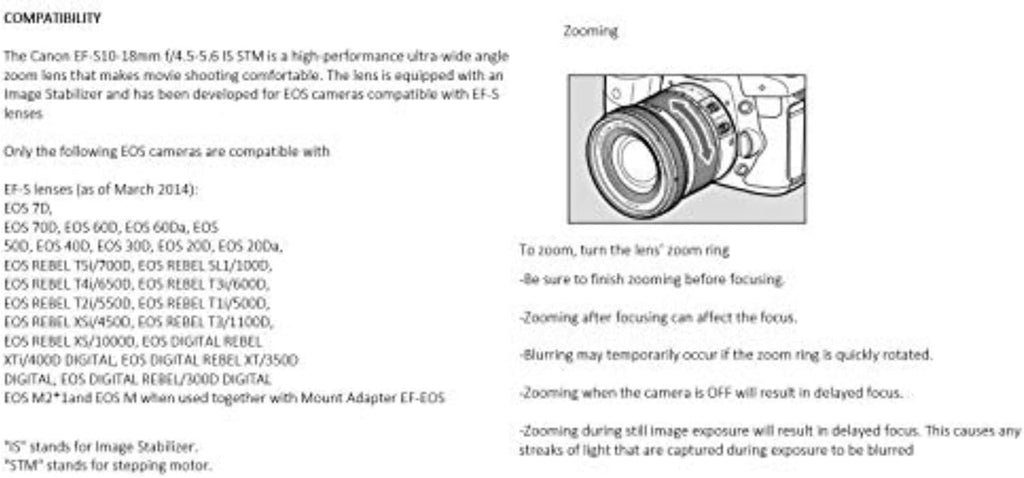 Canon EF-S 10-18mm f/4.5-5.6 is STM Lens, Lens Only