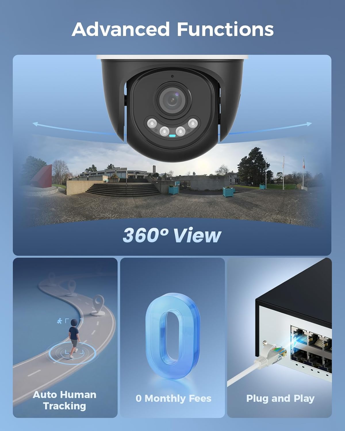 Hiseeu 6MP PoE Secuirty Camera System,with 2PCS 5MP PoE Wired Security Cameras Outdoor&Indoor,2-Way Audio,Color Night Vision,Remote Access,500GB HDD for Home Surveillance