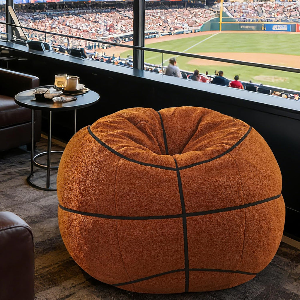 Sports Basketball Bean Bag Chair - Giant Bean Bag Chairs for Adults and Kids - Oversized Bean Bag Sofa Couch with Filler - Plush BeanBag Furniture for Living Room Bedroom Dorm Office - 44 Inch