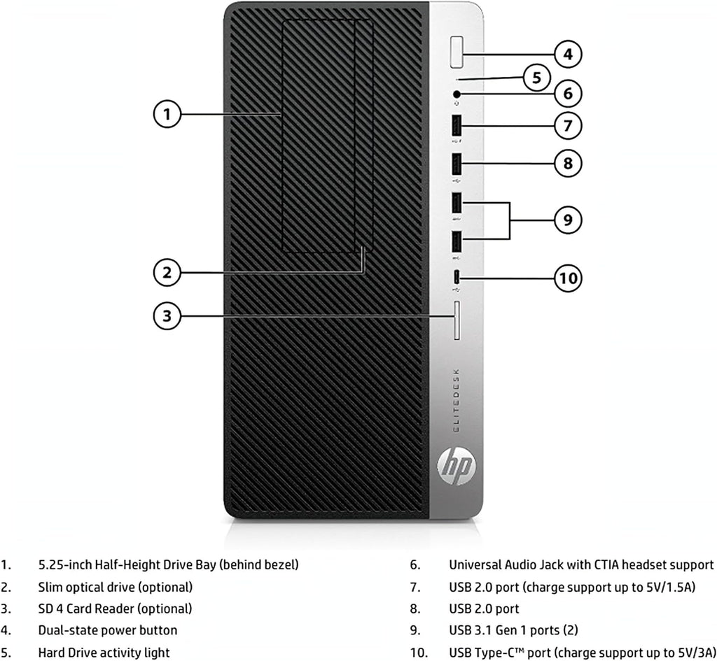 HP EliteDesk 705 G4 Mini Tower Computer Desktop PC, MT Computer AMD Ryzen™ 3 PRO 2200G, 16GB RAM, 512GB SSD, DisplayPort, RJ-45, WiFi, Bluetooth, Windows 11 Pro (Renewed)