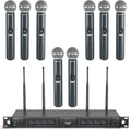 Phenyx Pro Wireless Microphone System, 8-Channel Wireless Mic, w/ 8 Handheld Dynamic Microphones, Auto Scan,8x40 UHF Frequencies, 328ft Range, Mics for Singing,Church, Karaoke(PTU-6000-8H)