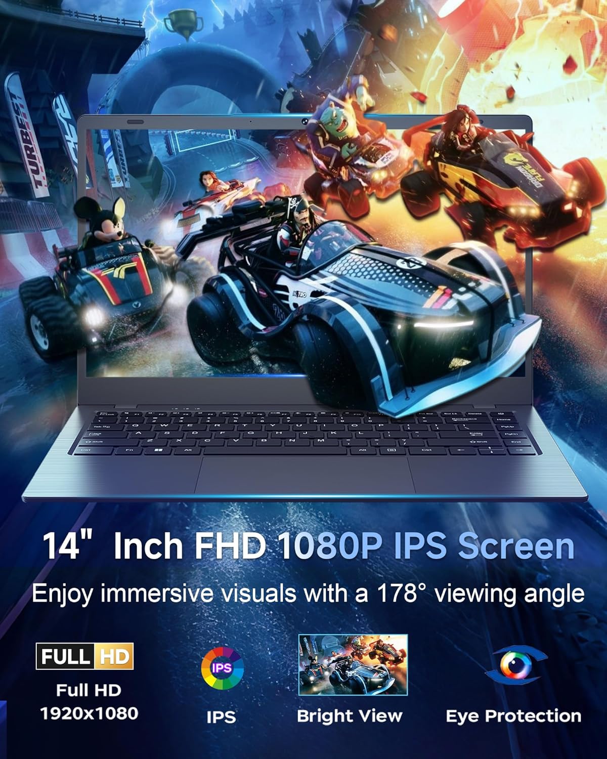 Laptop Computer - 14 Inch Laptops, Pentium 6500Y Processor (Up to 3.4GHz), 16GB RAM 256GB SSD, FHD IPS Display, Traditional Laptop Computer for Student, Business, HDMI, Type C, 38Wh Battery