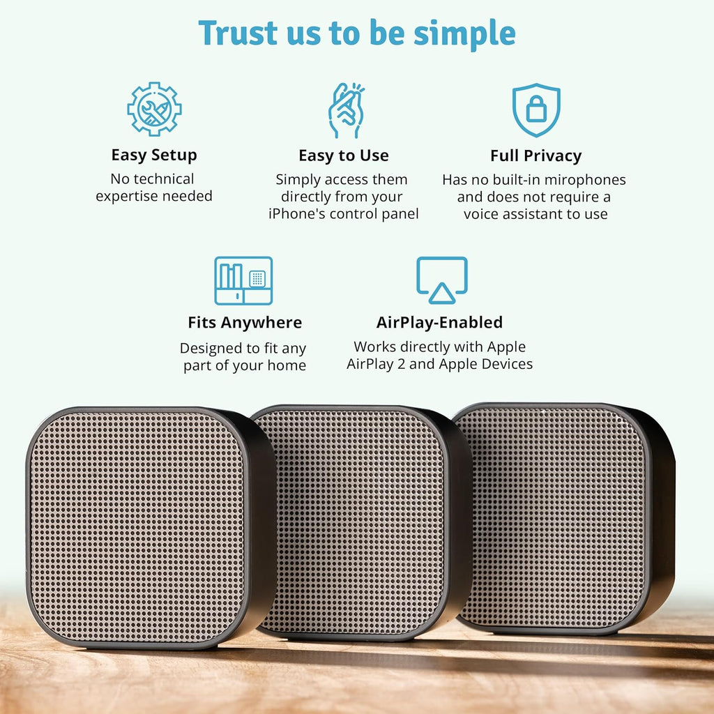 Dio Node Multiroom Wi-Fi Home Speakers (5-Pack), Works with Apple AirPlay 2 and Other Apple Devices, Immersive Sound System, Easy to Connect, Spotify Player