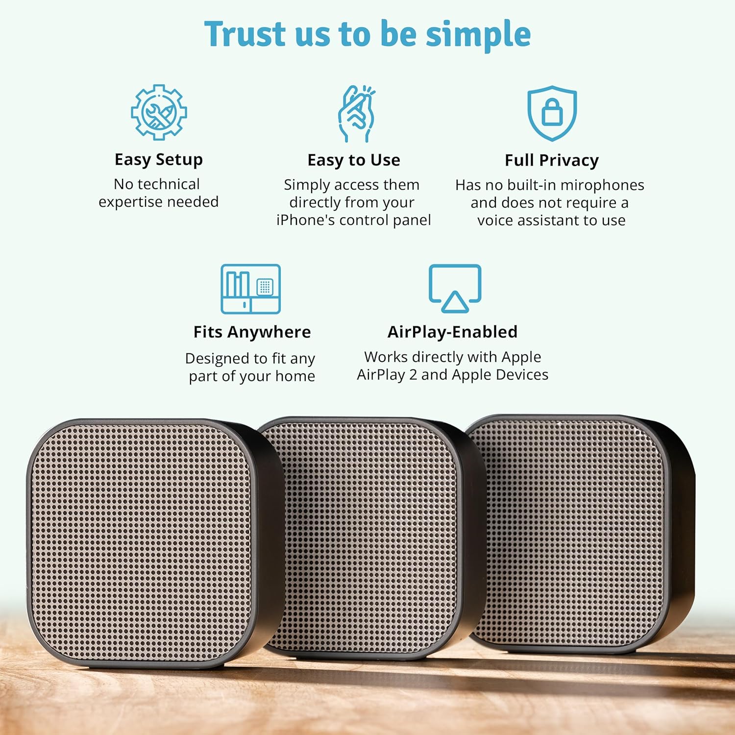 Dio Node Multiroom Wi-Fi Home Speakers (5-Pack), Works with Apple AirPlay 2 and Other Apple Devices, Immersive Sound System, Easy to Connect, Spotify Player
