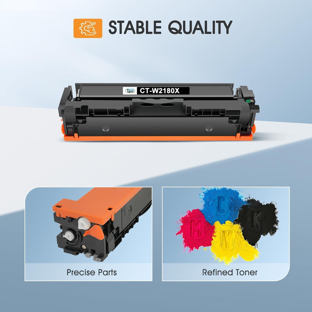 218X Toner Cartridges 4 Pack 218 3301fdw 3201dw 3301 218A Compatible for HP 218X 218A Color LaserJet Pro MFP 3301cdw 3301sdw Printer Ink Set W2180X High Yield with Chip (Black Cyan Yellow Magenta)
