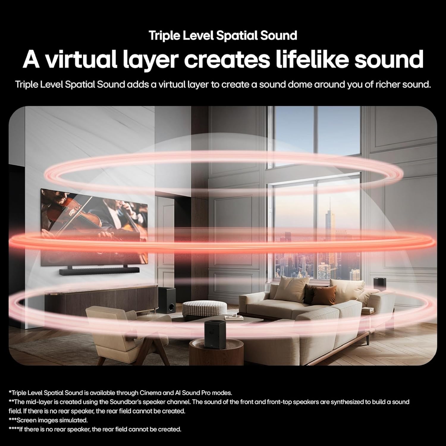 LG S70TY 3.1.1-Channel QNED TV Matching Soundbar, Dolby Atmos, Wow Orchestra, Rear Speaker Ready, Wireless Subwoofer