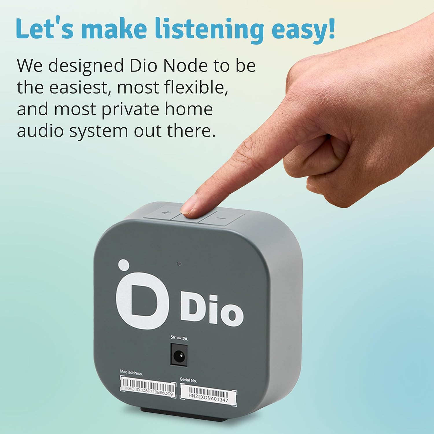 Dio Node Multiroom Wi-Fi Home Speakers (5-Pack), Works with Apple AirPlay 2 and Other Apple Devices, Immersive Sound System, Easy to Connect, Spotify Player