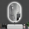Oval LED Bathroom Mirror, 24"x 40" Frameless LED Mirror with Front Light and Backlit, Anti-Fog, Dimmable Modern Wall Mounted Lighted Mirror, Pill-Shaped Smart Mirror Bathroom
