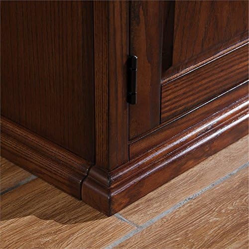 Leick Home 80360 Leaded Glass TV Stand For 65" TV's, Burnished Oak