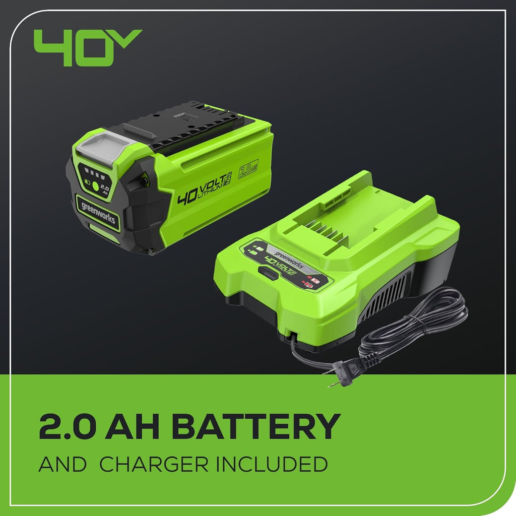 Greenworks 40V 20" Cordless Pole Hedge Trimmer, 2.0Ah Battery and Charger Included