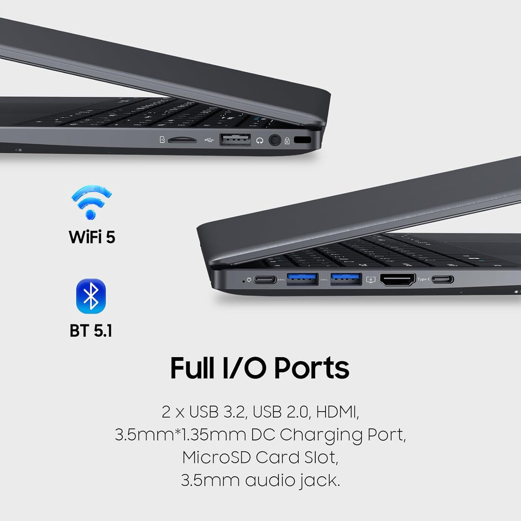 Laptop Computer, 1TB SSD, 12GB RAM Laptops, Quad Core N95 Processor, 15.6" FHD IPS Display, Laptop Support Fingerprint, WiFi 5, BT 5.0, USB-C, HDMI, Black