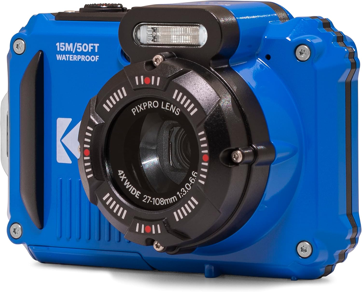 Kodak PIXPRO WPZ2 Waterproof Digital Camera, 16MP with 4X Optical Zoom, Shockproof, Dustproof, 1080p Video, Wi-Fi, Blue
