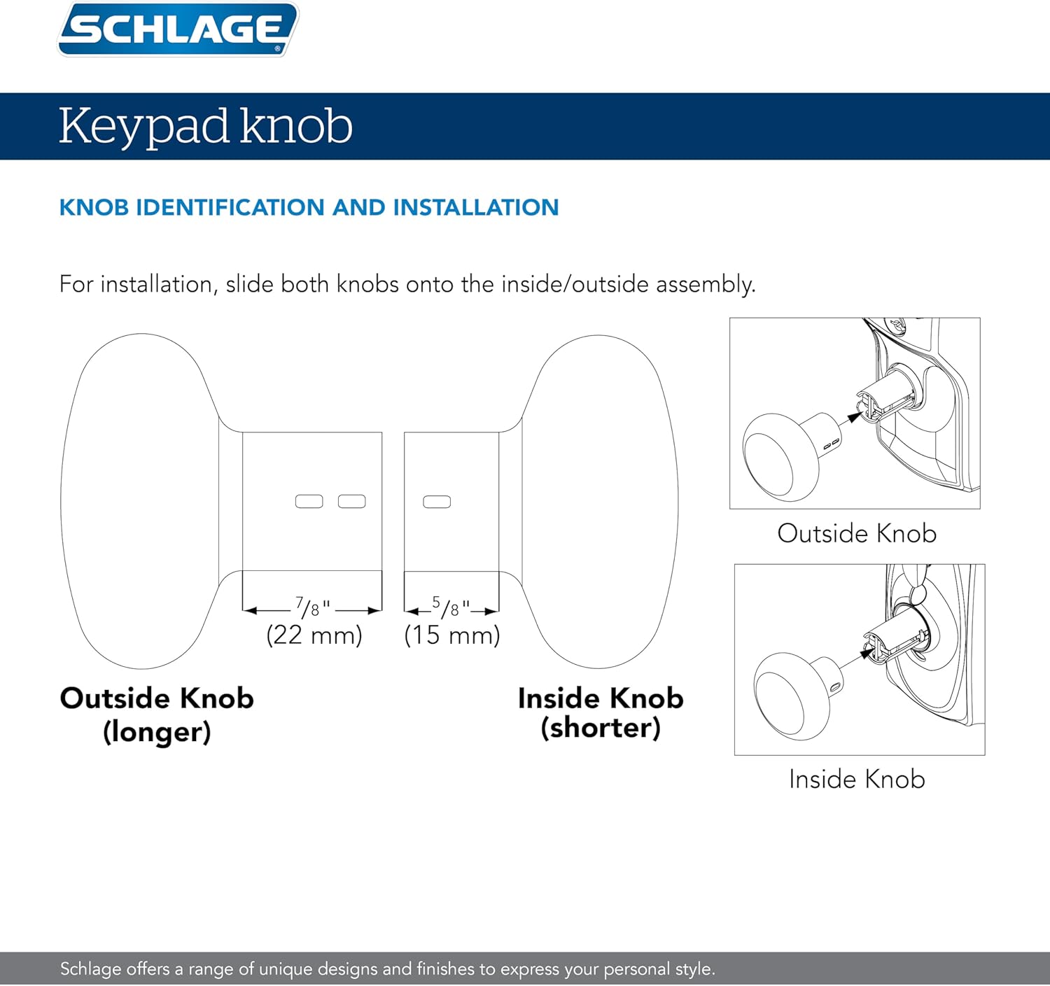 Schlage Camelot Keypad Lock with Knob, Electronic Keyless Door Entry, Flex Lock Auto‑Lock Option, Satin Nickel, FE595 CAM 619 GEO