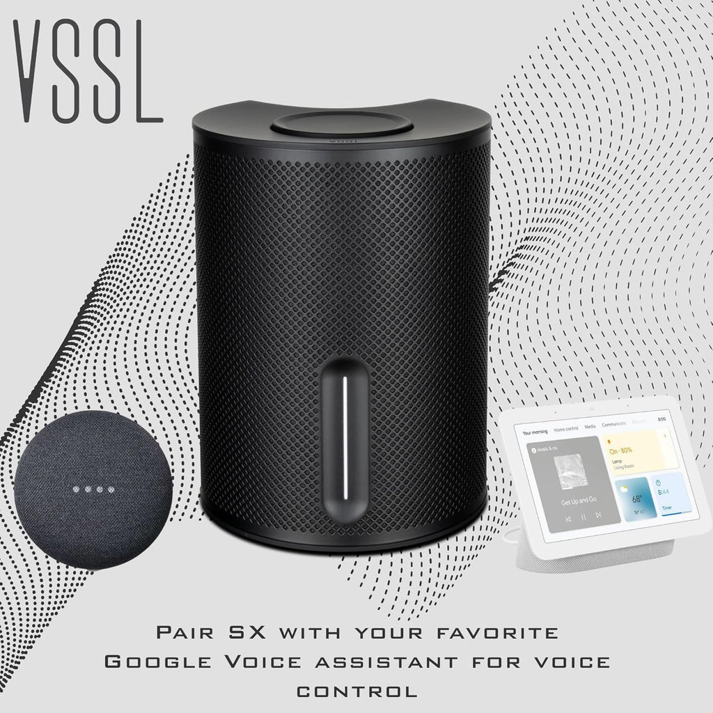 VSSL SX Wireless Smart Speaker with AirPlay 2, Google Cast & Spotify Connect | Powered WiFi Home Audio Speaker | Dolby Digital Certified | BMR Full-Range Driver with Down-Firing Woofer