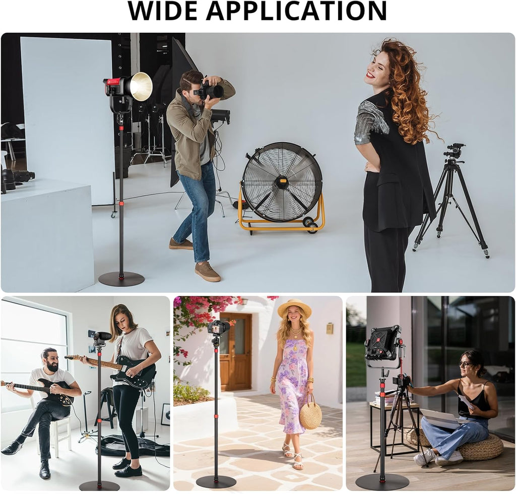 GVM YB2L200 79.9in Heavy Duty Light Stand Kit (2-Pack), Round Base Monopod, 10kg Load Capacity, Flat Base for Stability, for Video Recording, Live Streaming, Interviews & Photography Studio