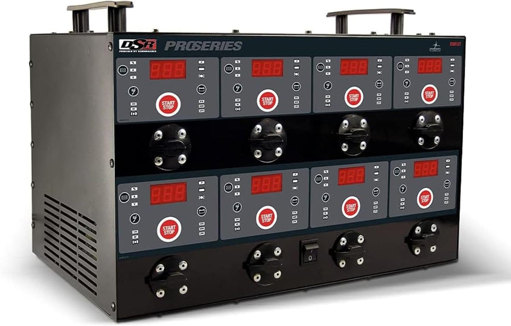 Schumacher Electric 8 Bank, 6V / 12V Battery Charger Station - Multi-Bank Charger for AGM, Gel, LFePO4 & Deep-Cycle Units - Automatic Charging, Microprocessor-Controlled - DSR127