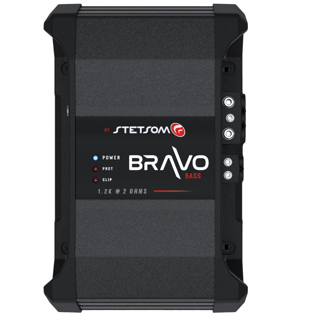 Stetsom Bravo BASS 1200 2 Ohm - Mono Car Amplifier, 1200.1 1.2K Watts RMS, 2Ω Stable Car Audio, Monoblock, HD Sound Quality, Crossover & Bass Boost, Car Stereo Speaker Subwoofer MD, Smart Coolers…