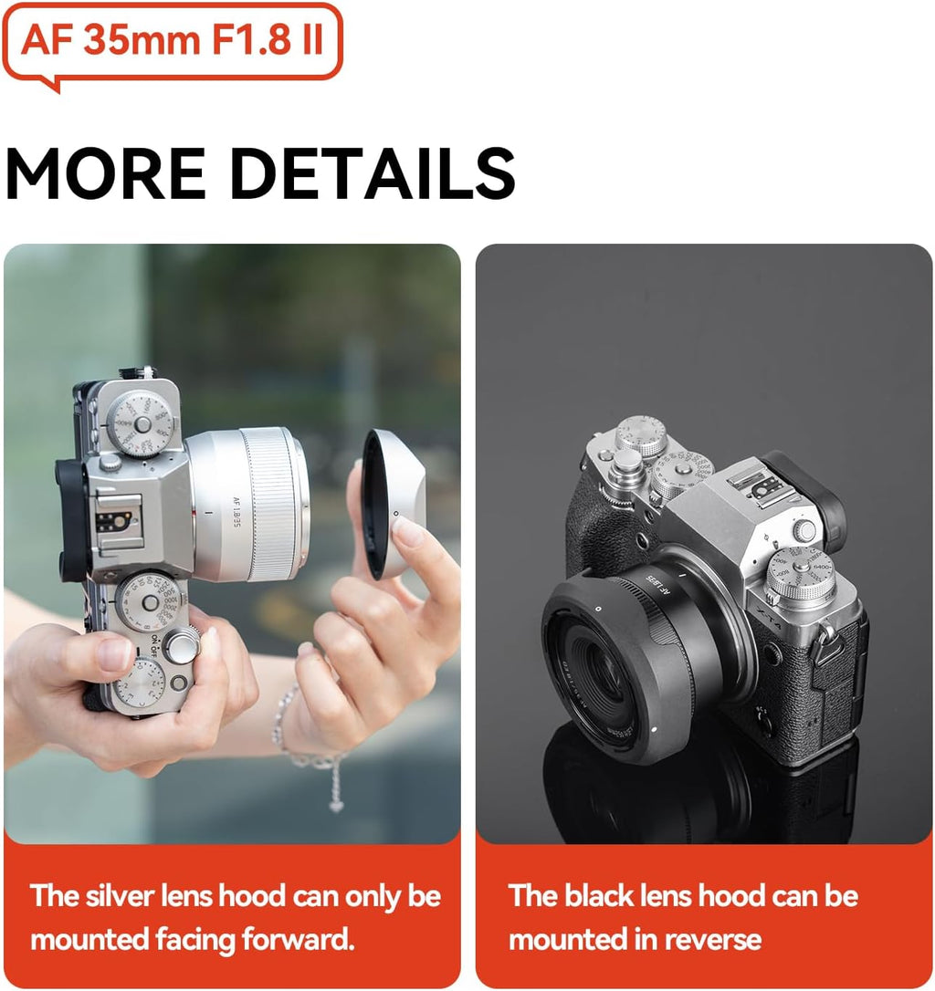 TTArtisan 35mm F1.8 Mark II for X-Mount Silver AF Lens 35mm F/1.8 APS-C Portrait Lenses for Fuji X-A7 X-H1 X-T100 X-T20 X-T3 X-T30 X-T30II X-T4 XT-50 X-Pro3 X-E4 X-S10 X-M1 X-M5 (Silver)