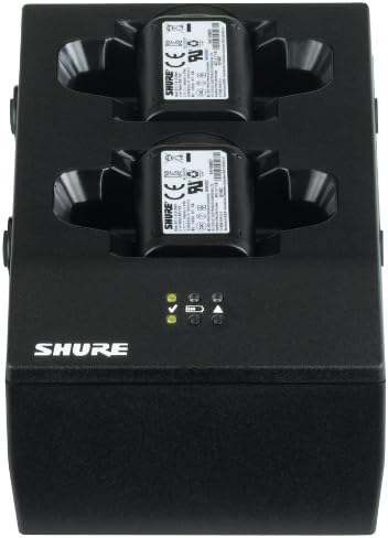 Shure SBC200-US Dual Docking Charger with PS45US Supply, Charging Station for SB900A Batteries In or Out of Transmitters, Supports Up to 4 SBC200 Units on One Supply