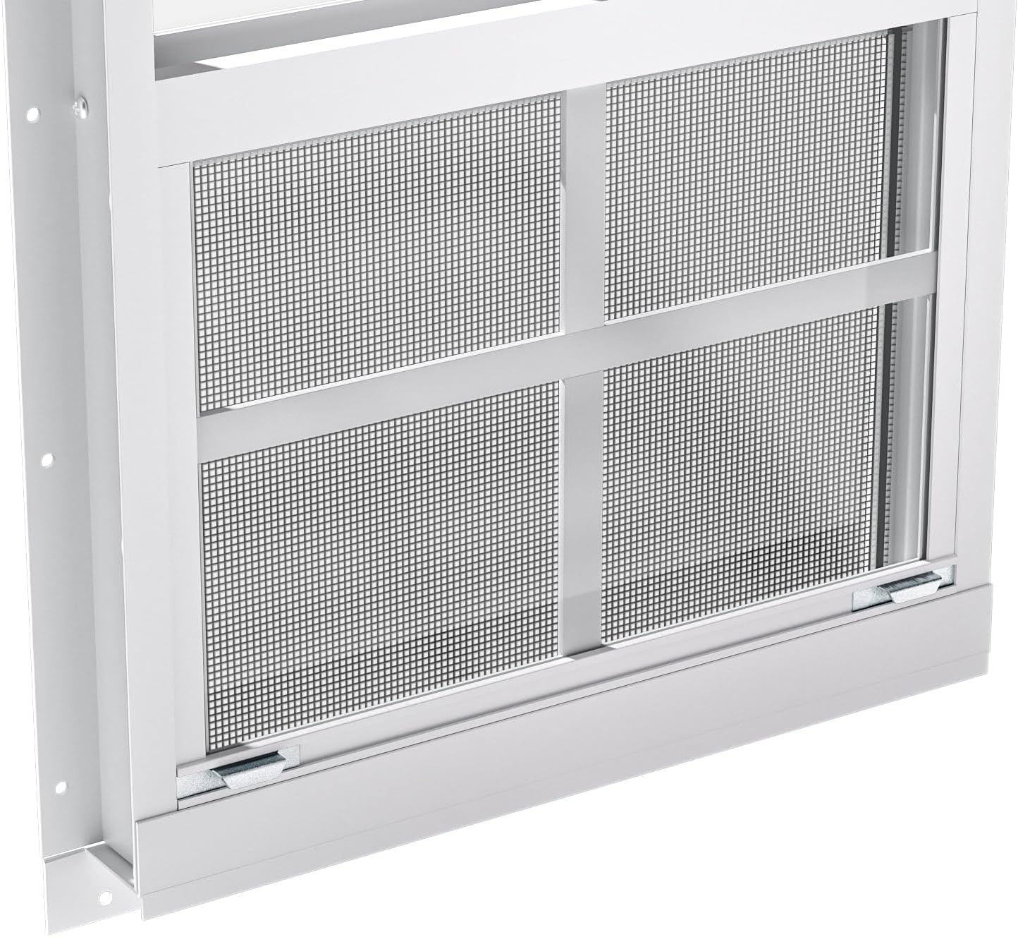 2 Pack Shed Windows 24" x 36" H Flush Mount, White Household Windows for Playhouses, Barns, Chicken Coop