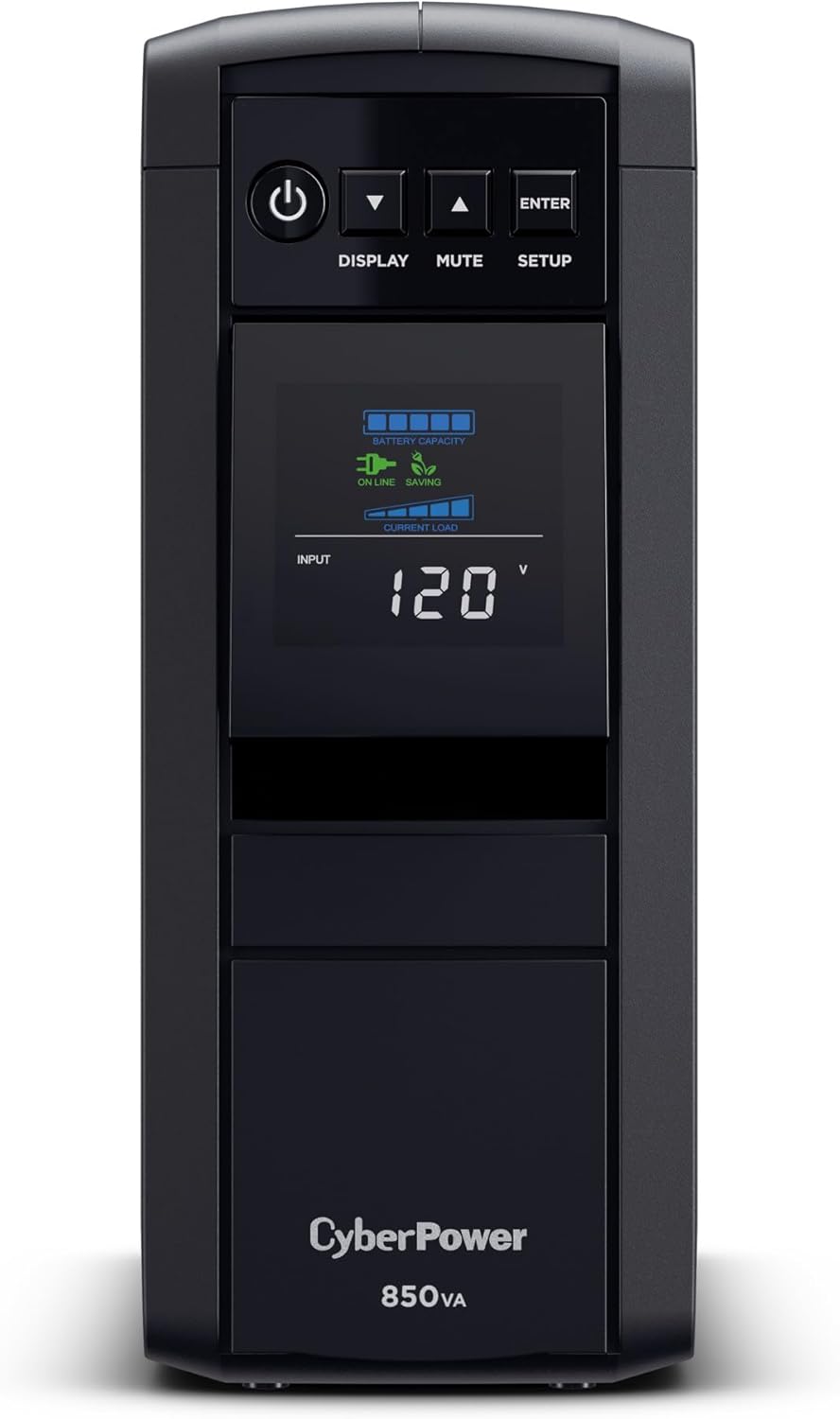CyberPower CP850PFCLCD PFC Sinewave UPS Battery Backup and Surge Protector, 850VA/510W, 10 Outlets, AVR, Mini-Tower, UL Certified