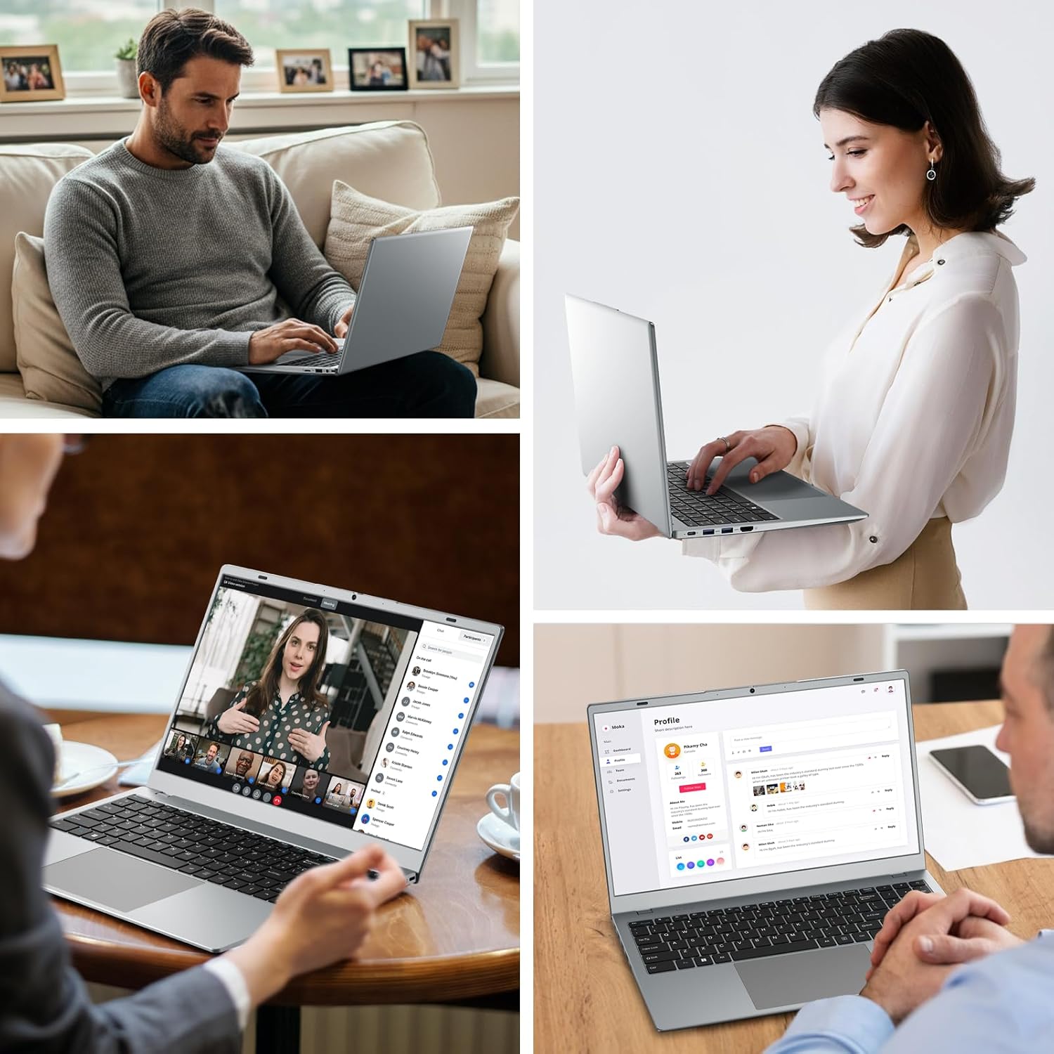 Laptop Computer, 15.6" FHD IPS Display, Laptop for Student and Business, 16GB RAM 256GB SSD Laptops, 6500Y Processor (up to 3.4GHz), WiFi 5