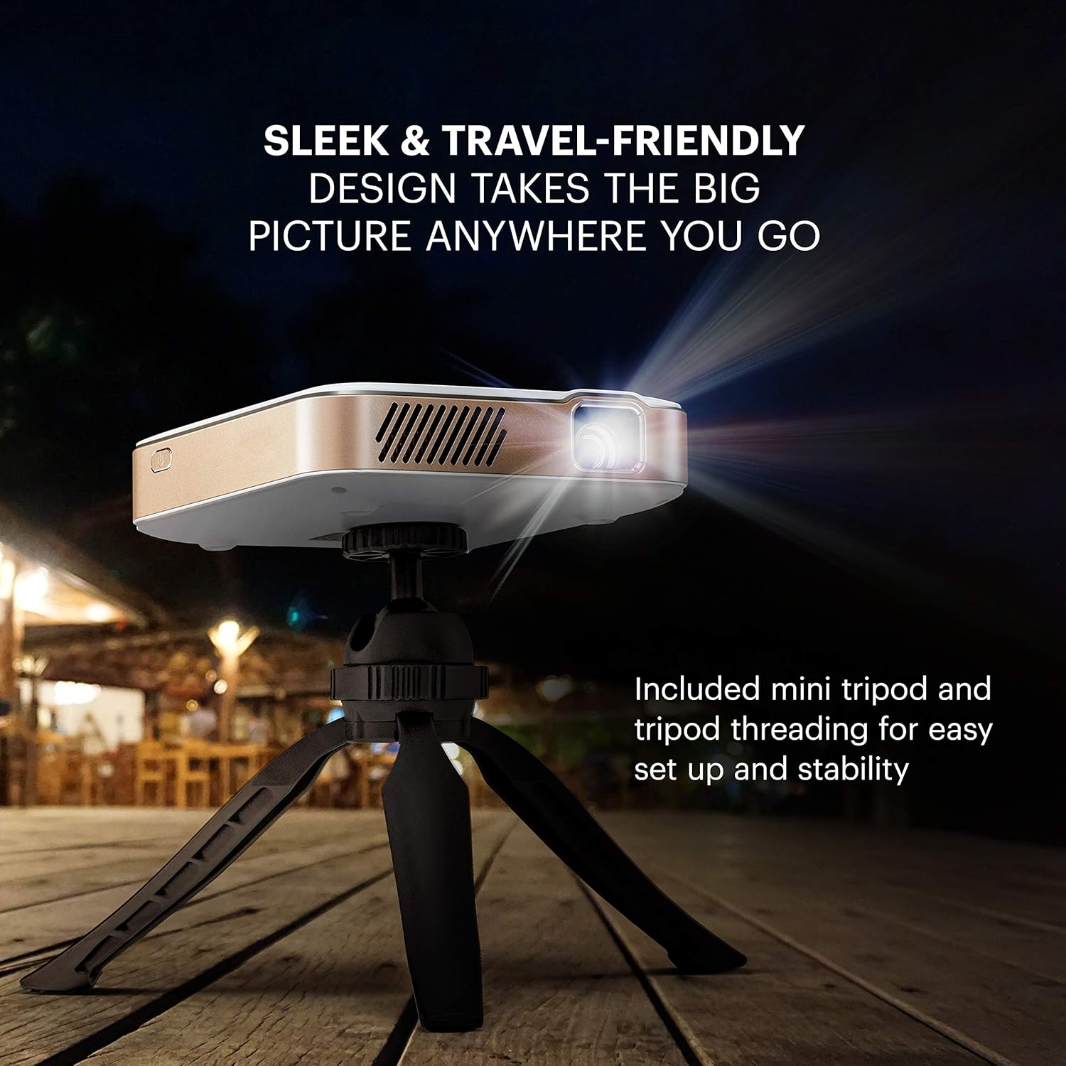 KODAK Luma 450 Portable Full HD Smart Projector | Wi-Fi, Bluetooth, HDMI & USB Compatible Mini Home Theater System Up to 150” | 1080p Native Resolution (4K), 200 Lumens | Tripod Included