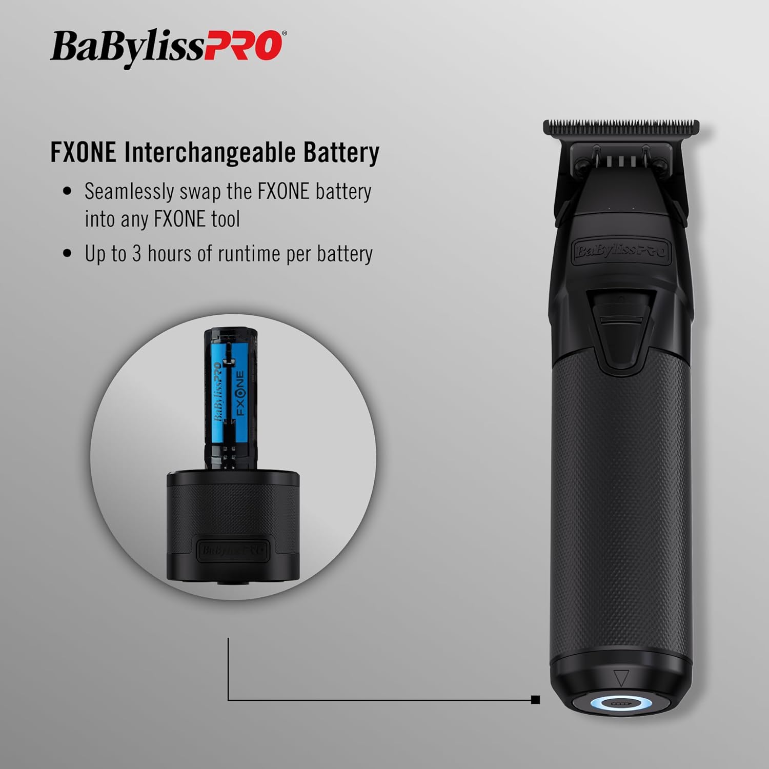 BaBylissPRO FXONE Professional Cordless Outlining Trimmers for Men with Interchangeable Battery