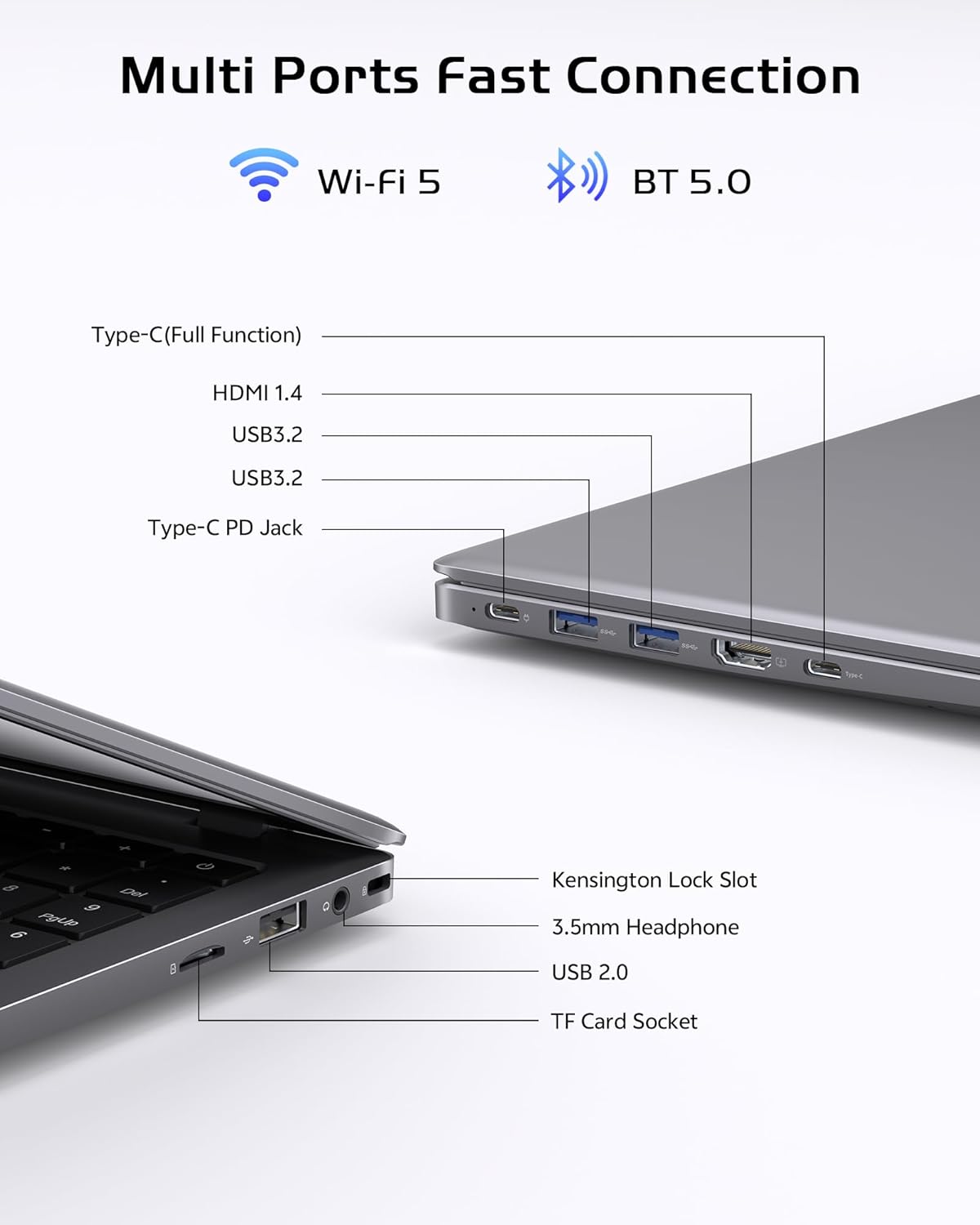 15.6 inch Laptop 16GB RAM - 512GB SSD Laptop Good for Business and Student, Pentium Processor (Up to 3.4GHz), IPS FHD Display, WIFI5 and BT5.0, Dual USB C, USB 3.2, HDMI