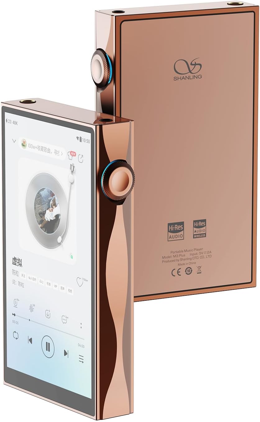 SHANLING M3 Plus Android13 Player,Portable Digital Audio Player,MP3/MP4 Player,Snapdragon 665 4GB+64GB,4X CS43198 DAC,768kHz/32bit,DSD512,MQA 16X .3.5mm/4.4mm,800mW@32Ω Output (Moca)