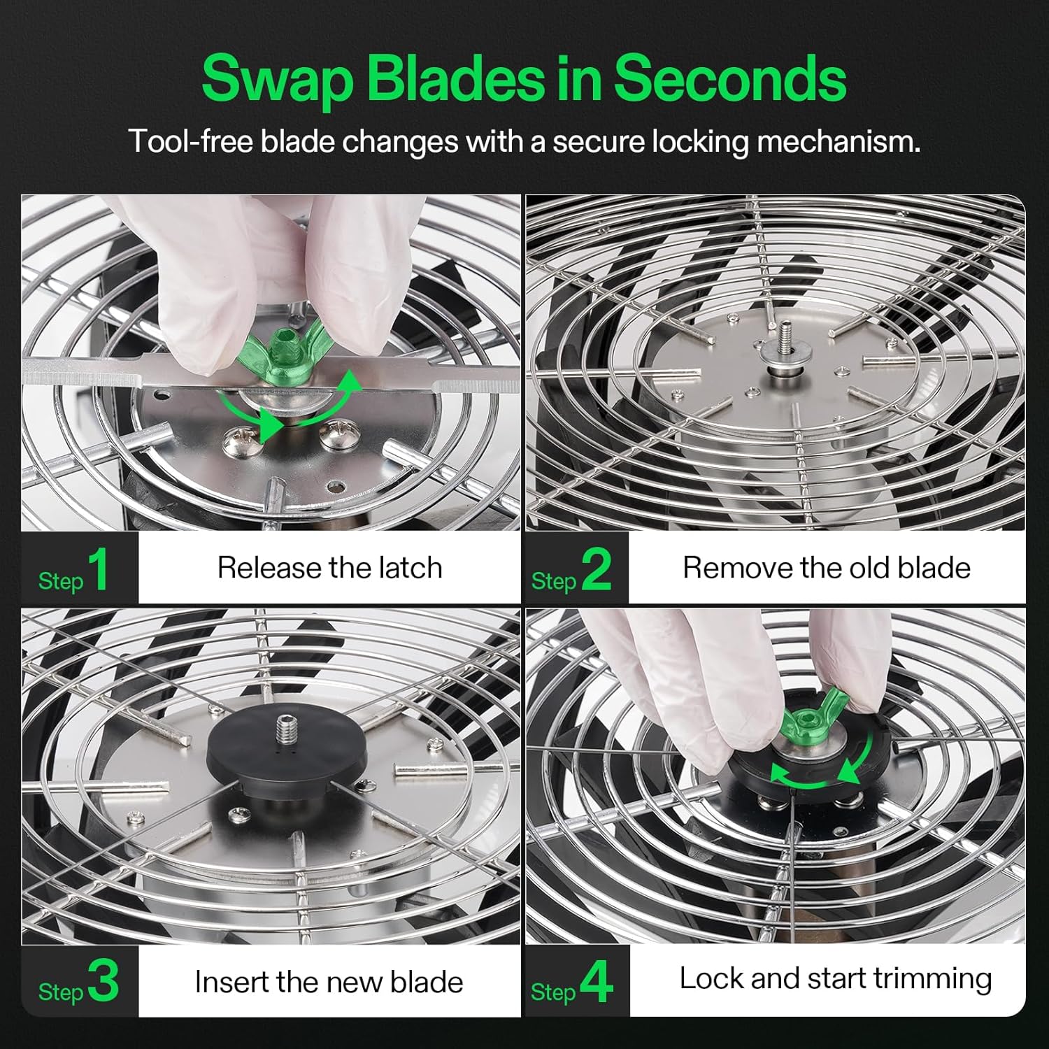 VIVOSUN 19 inch Bud Leaf Bowl Trimmer with Clear Visibility Dome, Sharp Stainless Steel Blades for Spin Cut, Solid Metal Gear Box, and Hand Pruner (Upgraded Version)