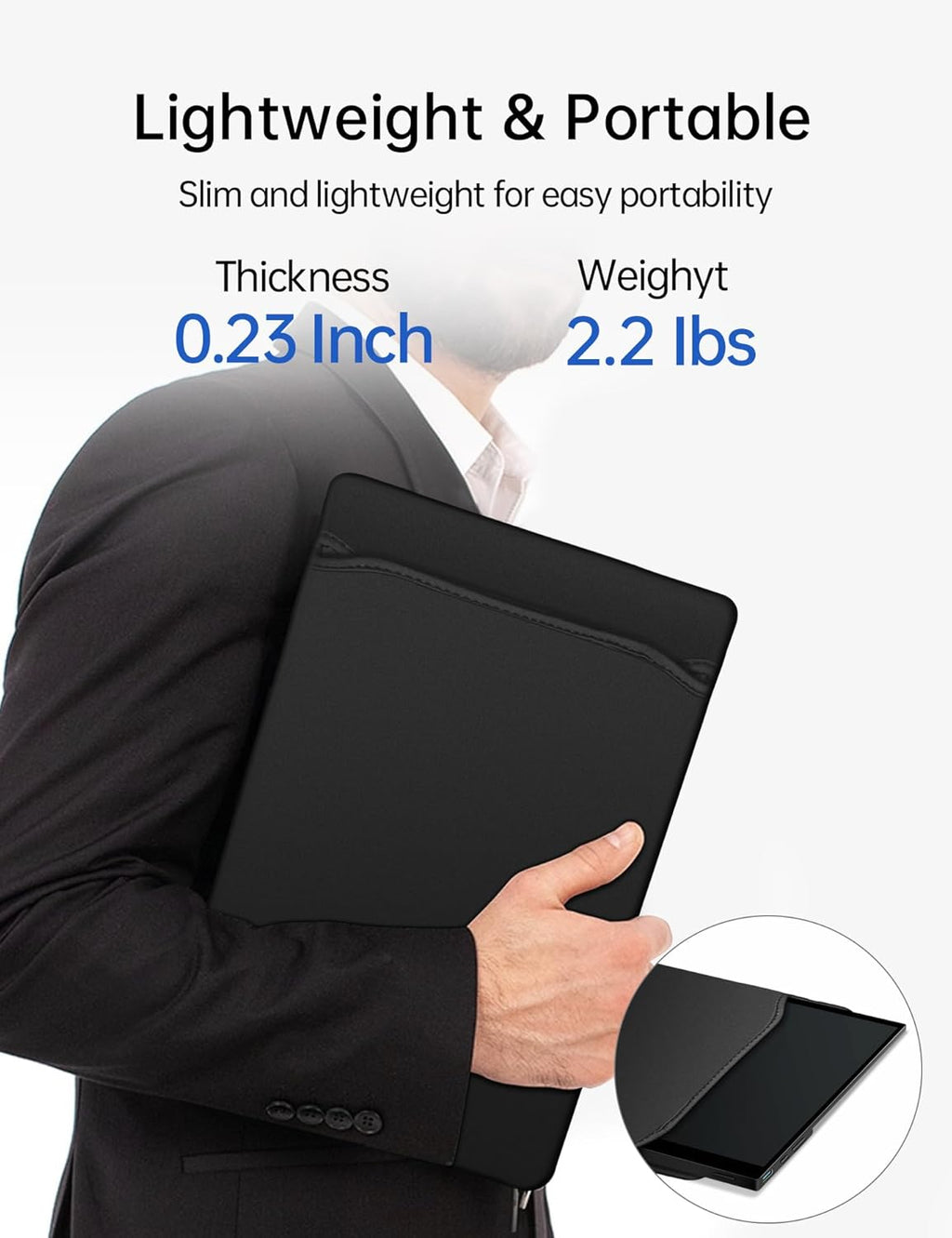 CAPERAVE 15.6'' Portable Monitor Touchscreen, FHD IPS Touch Screen with Tempered Glass, Travel Monitor with Kickstand & Speaker, HDMI USB C External Monitors for Mac Laptop Phone Computer