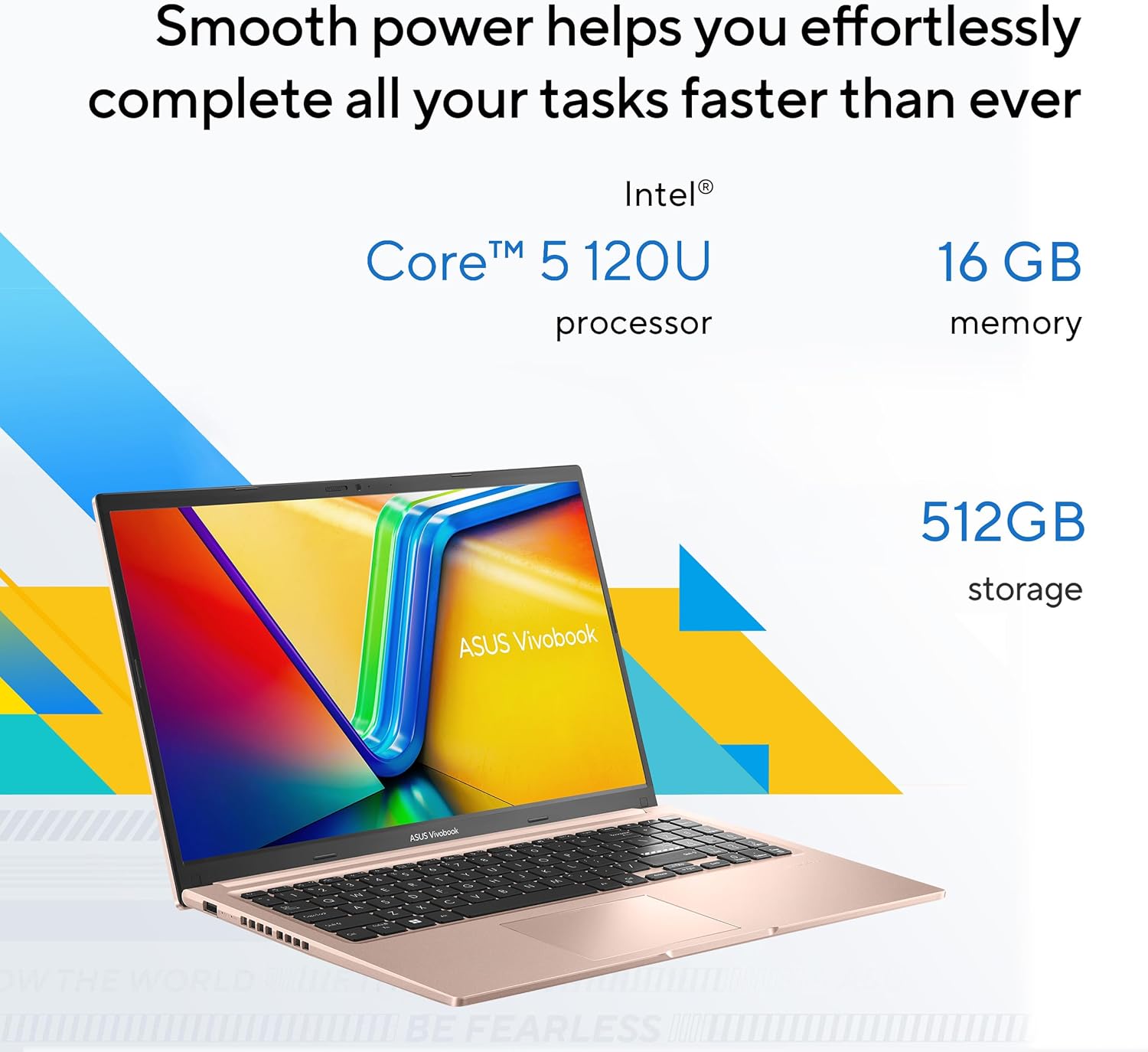 ASUS Vivobook 15 Laptop - 15.6” FHD Touchscreen - Intel® Core™ 5 120U - 16GB RAM - 512GB SSD - Windows 11 Home - Terra Cotta - F1504VAP-AB56-PK