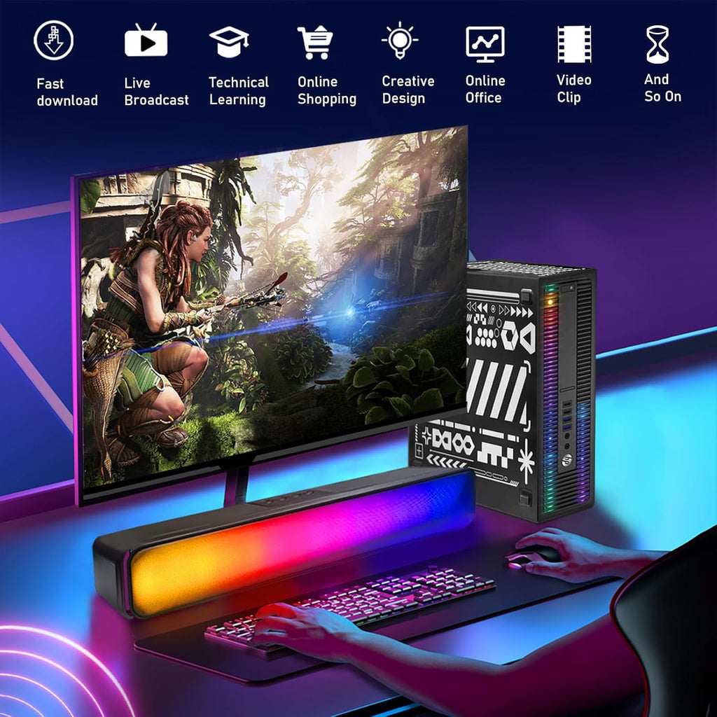 HP RGB Gaming Desktop Computer, Intel Quad Core I5-6500 up to 3.6GHz, GeForce GT 1030 2G GDDR5, 16GB DDR4, 512G SSD, RGB Keyboard & Mouse, 600M WiFi & Bluetooth 5.0, Windows 11 Pro (Renewed)