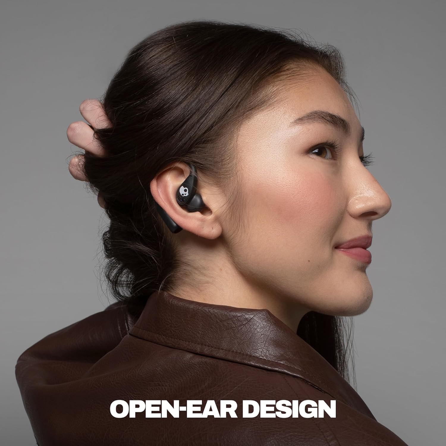 Skullcandy Push 540 Open Wireless Open-Ear Bluetooth Earbuds, Headphones, Sweat and Water Resistant, 42 Hours Battery, Detachable Neckband, Secure Fit, Microphone for iPhone Android - True Black