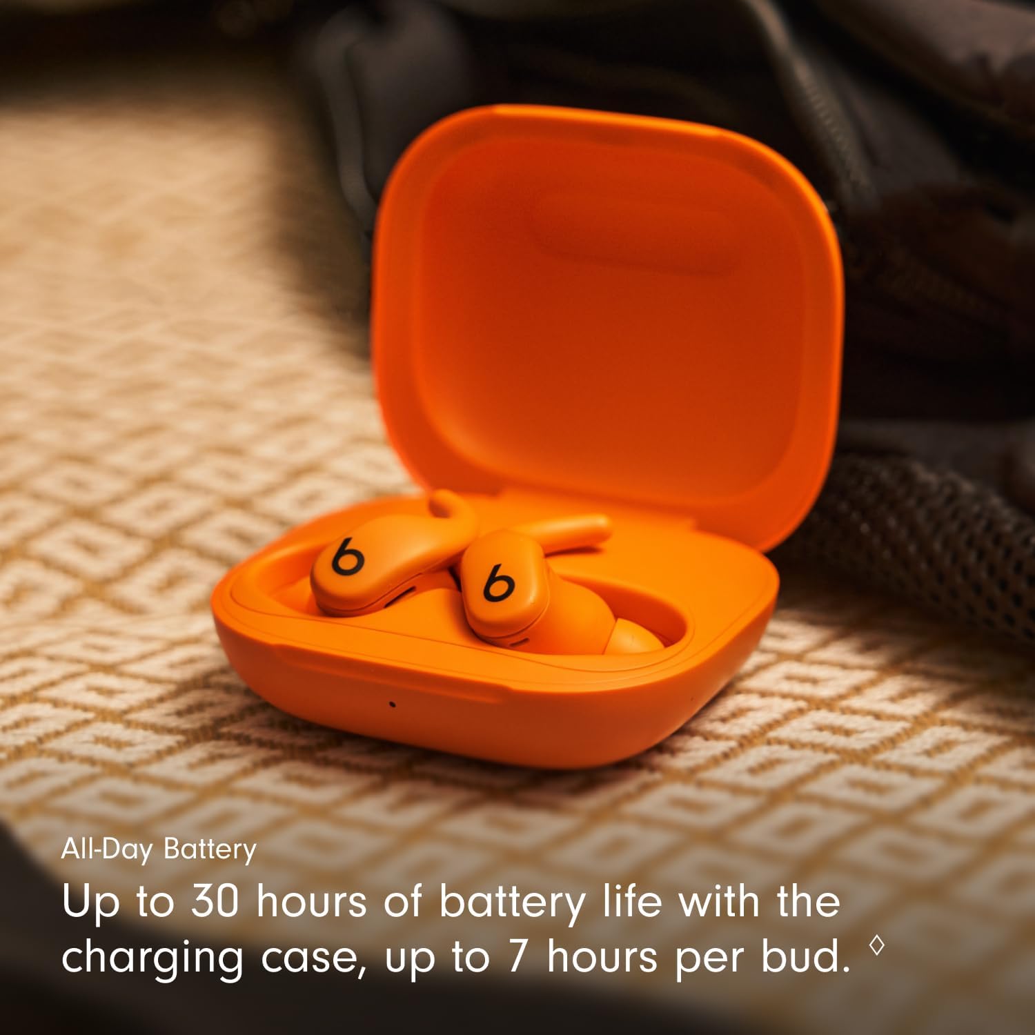 Beats Powerbeats Fit - Wireless Noise Cancelling Workout Earbuds with Secure-Fit Wingtips, Up to 30-Hour Battery Life, Sweat & Water Resistant, Apple & Android Compatible - Spark Orange