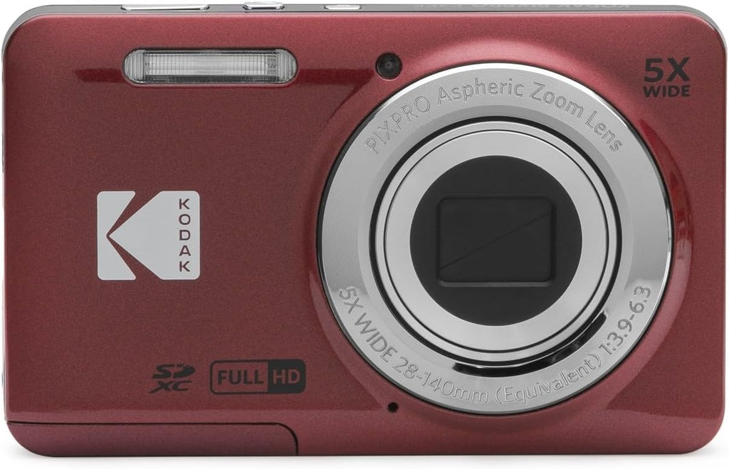 Kodak PIXPRO FZ55 Digital Camera (Red) + 32GB Memory Card + Point and Shoot Camera Case + Extendable Monopod + Lens Cleaning Pen + LCD Screen Protectors + Table Top Tripod Ultimate Bundle