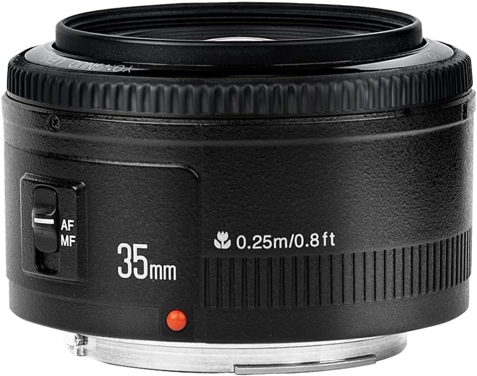 YONGNUO YN35mm F2 Lens 1:2 AF/MF Wide-Angle Fixed/Prime Auto Focus Lens for Canon EF Mount EOS Camera