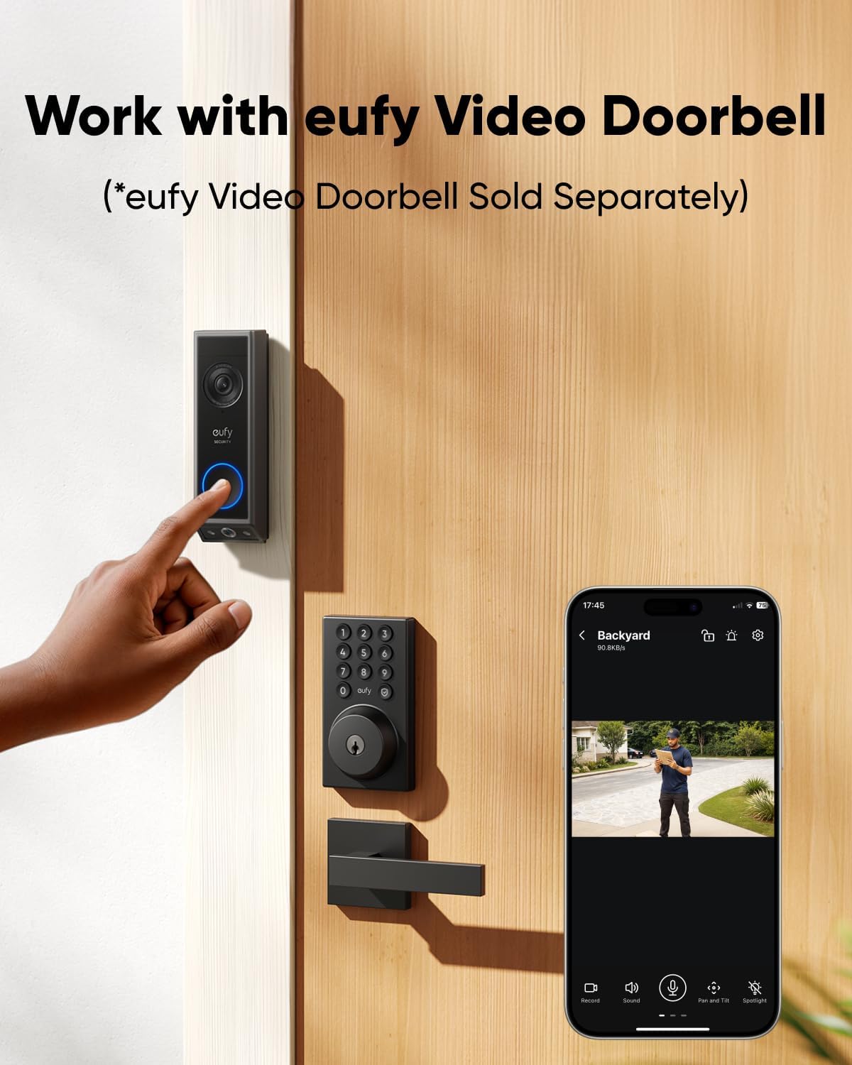 eufy Security Smart Lock C30 with Door Lever, Keyless Entry, Built-in WiFi Deadbolt for Front Door, No Bridge Required, Easy Installation, App Remote Control, Auto Lock